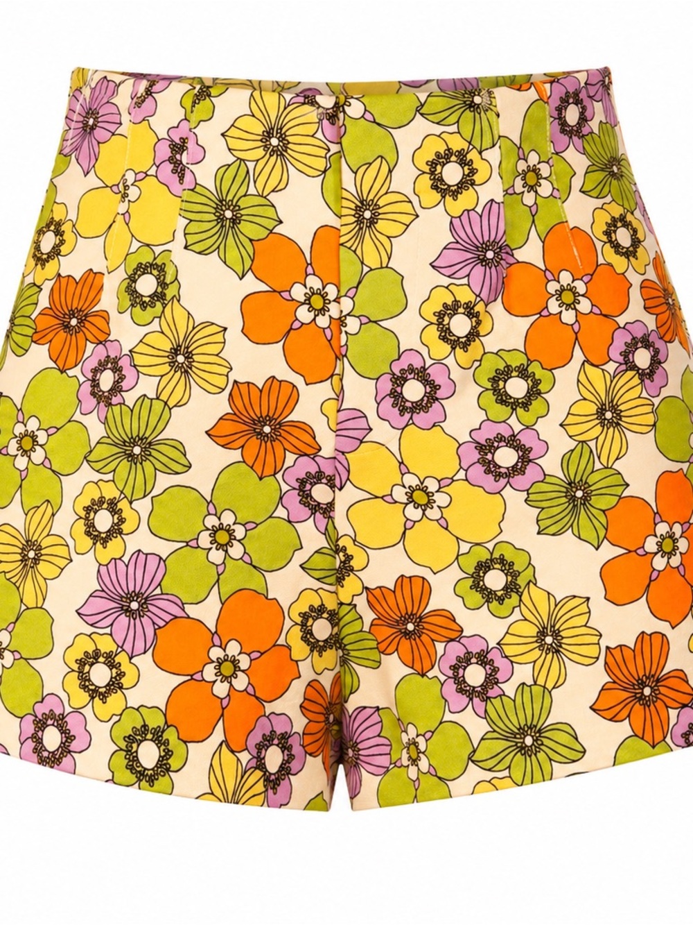 Zara Floral Print Shorts in Orange, Green, Pink